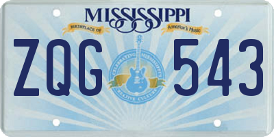 MS license plate ZQG543