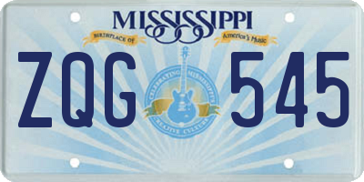 MS license plate ZQG545