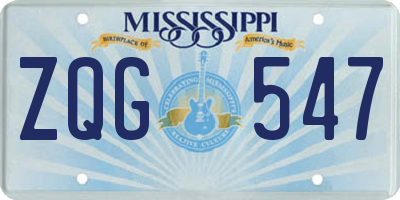 MS license plate ZQG547