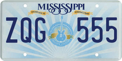 MS license plate ZQG555