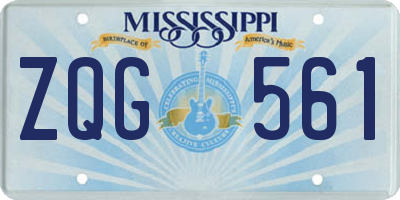 MS license plate ZQG561