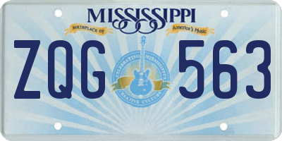 MS license plate ZQG563