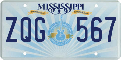 MS license plate ZQG567