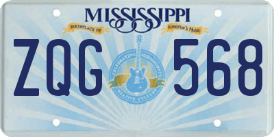 MS license plate ZQG568
