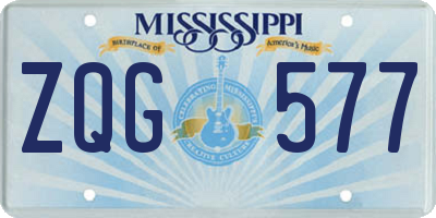 MS license plate ZQG577