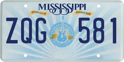 MS license plate ZQG581