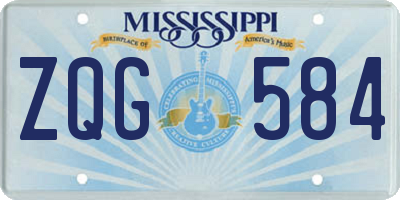 MS license plate ZQG584