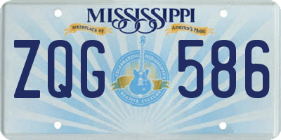 MS license plate ZQG586