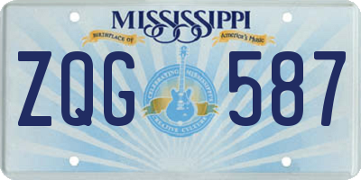 MS license plate ZQG587