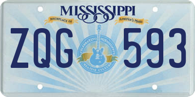 MS license plate ZQG593