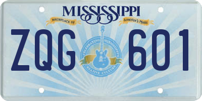 MS license plate ZQG601