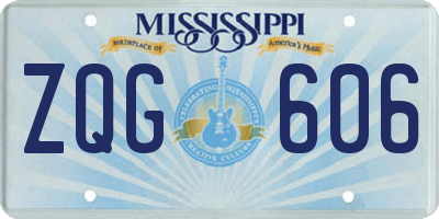 MS license plate ZQG606