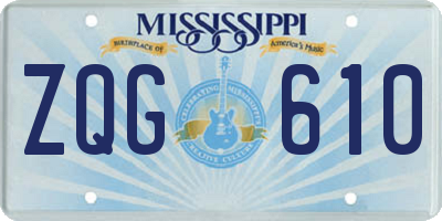 MS license plate ZQG610