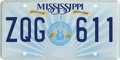 MS license plate ZQG611