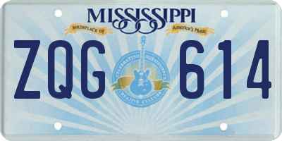 MS license plate ZQG614