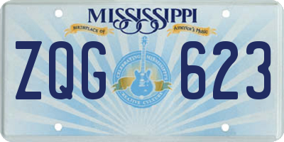 MS license plate ZQG623