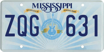 MS license plate ZQG631