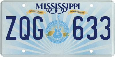 MS license plate ZQG633
