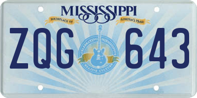 MS license plate ZQG643