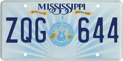 MS license plate ZQG644