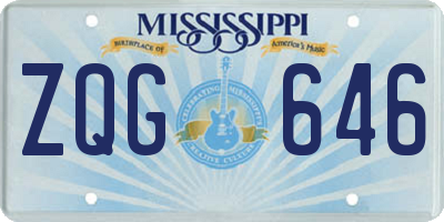MS license plate ZQG646