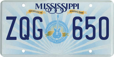 MS license plate ZQG650