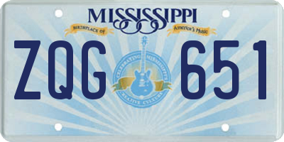 MS license plate ZQG651