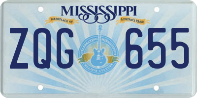 MS license plate ZQG655