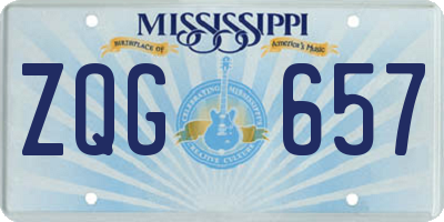 MS license plate ZQG657