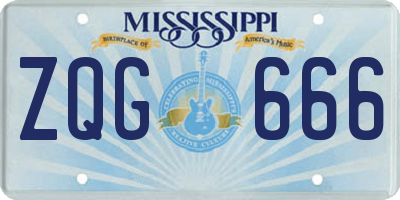 MS license plate ZQG666