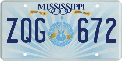 MS license plate ZQG672