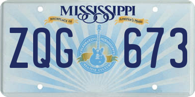 MS license plate ZQG673