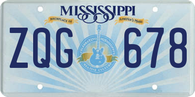 MS license plate ZQG678