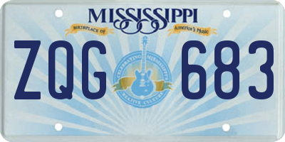 MS license plate ZQG683
