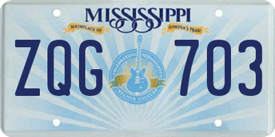 MS license plate ZQG703