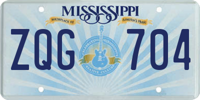 MS license plate ZQG704