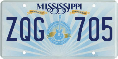 MS license plate ZQG705