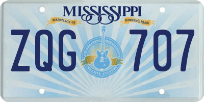 MS license plate ZQG707