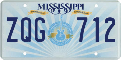 MS license plate ZQG712