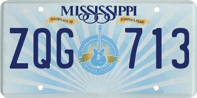 MS license plate ZQG713