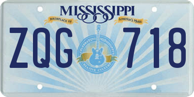 MS license plate ZQG718