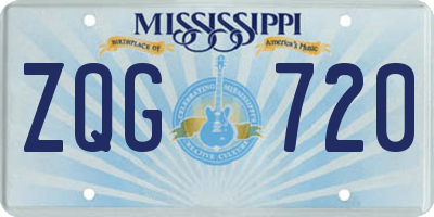 MS license plate ZQG720