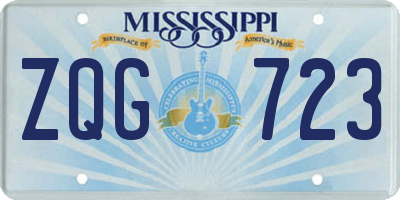 MS license plate ZQG723