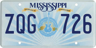 MS license plate ZQG726