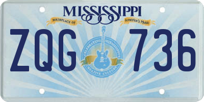 MS license plate ZQG736