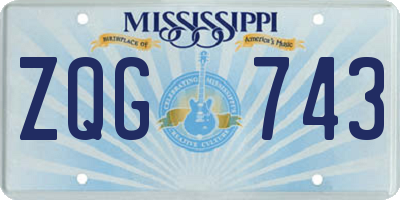 MS license plate ZQG743