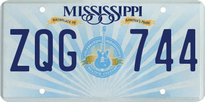 MS license plate ZQG744