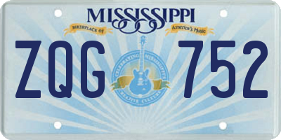 MS license plate ZQG752