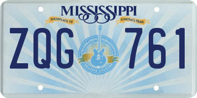 MS license plate ZQG761