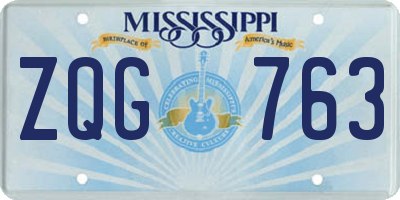 MS license plate ZQG763